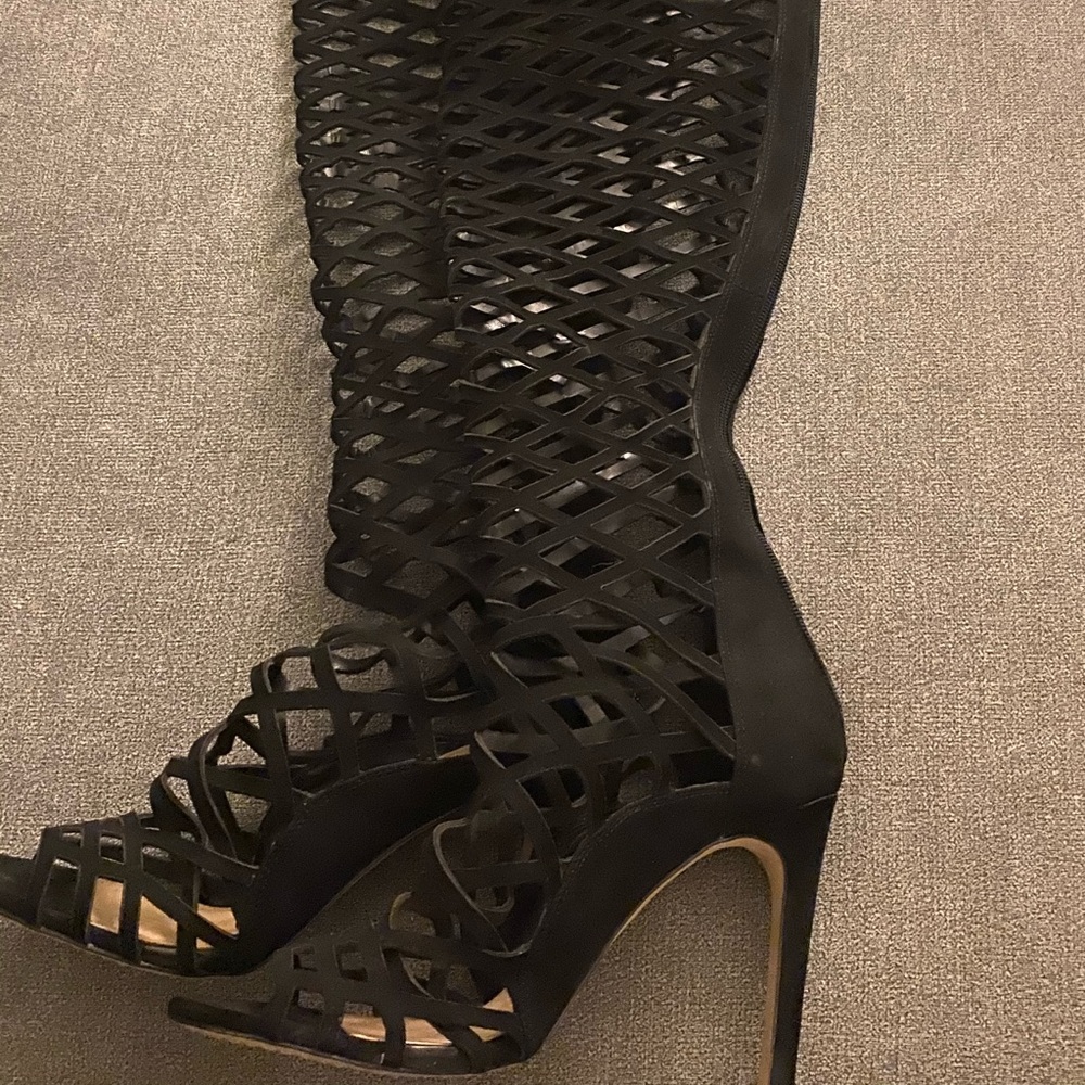 Open Toe Caged  Boots